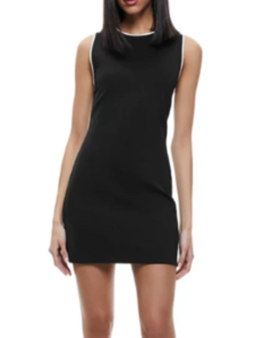 ALICE + OLIVIA WOMENS 8 EDRIS SLEEVELESS MINI DRESS BLACK COCKTAIL PARTY NEW